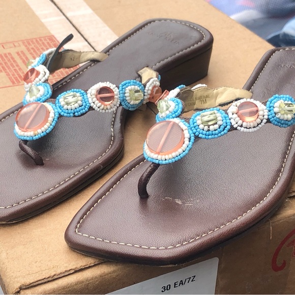 AK Anne Klein Thong Rhinestones Fli-Flop Sandals Size 7M - Picture 9 of 13